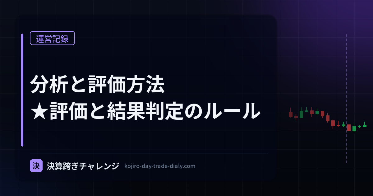 分析と評価方法 ― 決算跨ぎチャレンジの★評価と結果判定のルール
